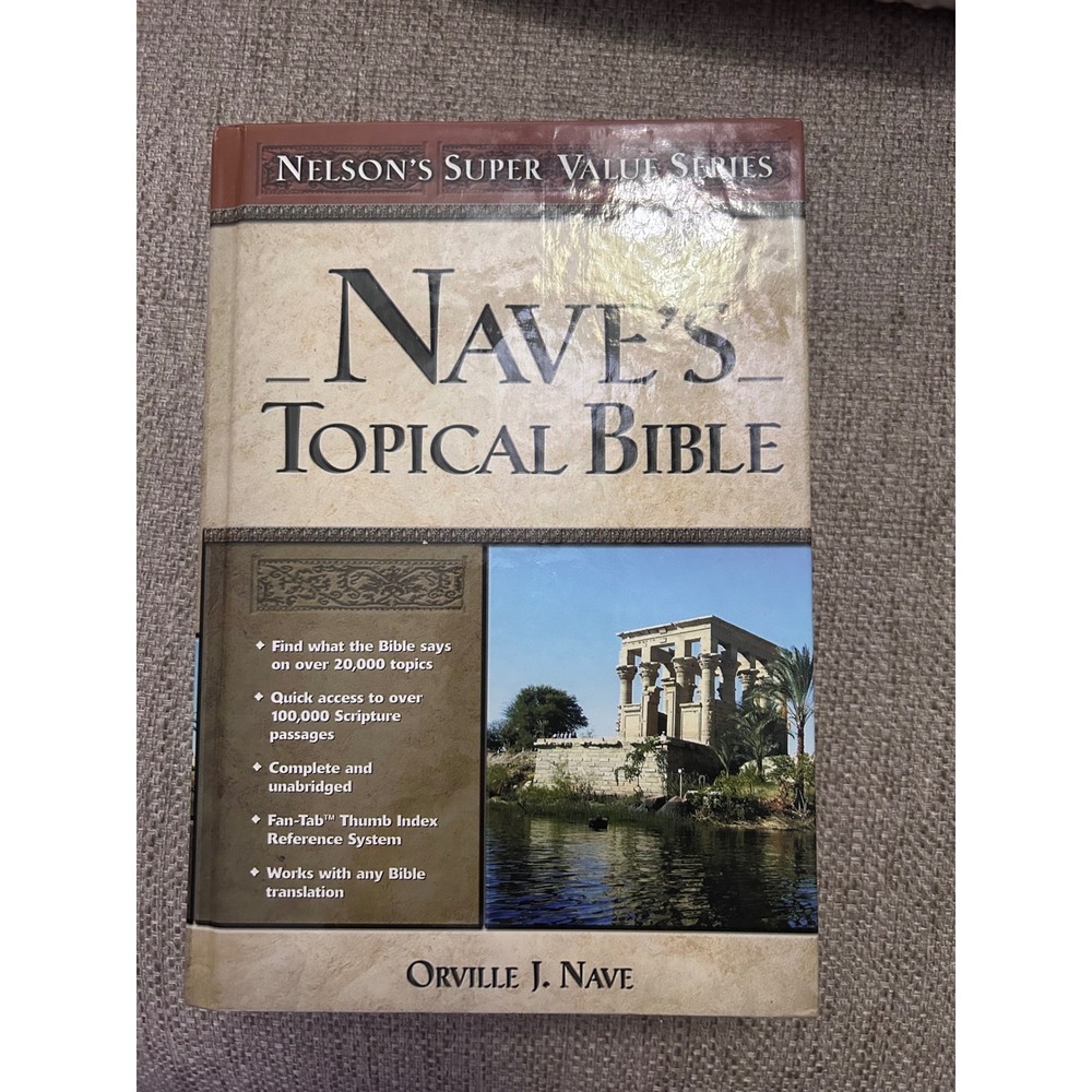 Thomas Nelson Nave's Topical Bible Hardcover Brown Fan-Tab Thumb Index Reference